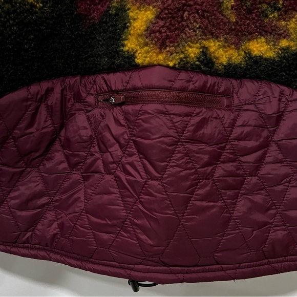 Women’s Marble Sherpa Hoodie Lined Jacket JoyLab Black/Burgundy Size XL - Picture 6 of 9